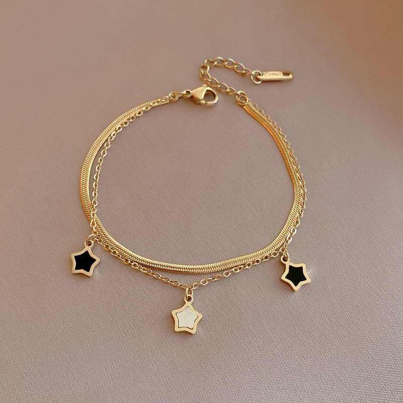 Wholesale Five-pointed Star Shell 14k Gold Necklace Clavicle Chain Bracelet